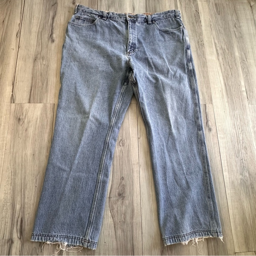 Duluth Trading Co Blue Jeans Size 44x31 Men's Medium Wash Relaxed Fit Natural - Picture 2 of 8